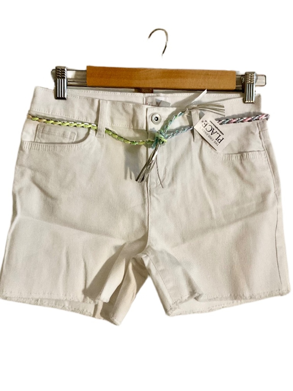 The Children’s Place White Shorts with Multi-Colored Rope Belt